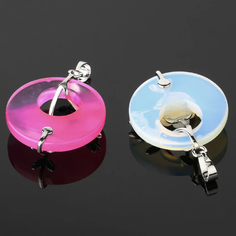 Various Crystal Amethyst Green Aventurine Flower Healing Necklace Pendant