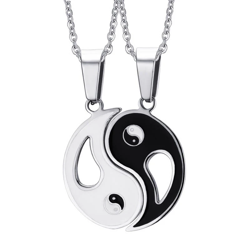 2pcs Yin Yang Pendant Couple Necklaces