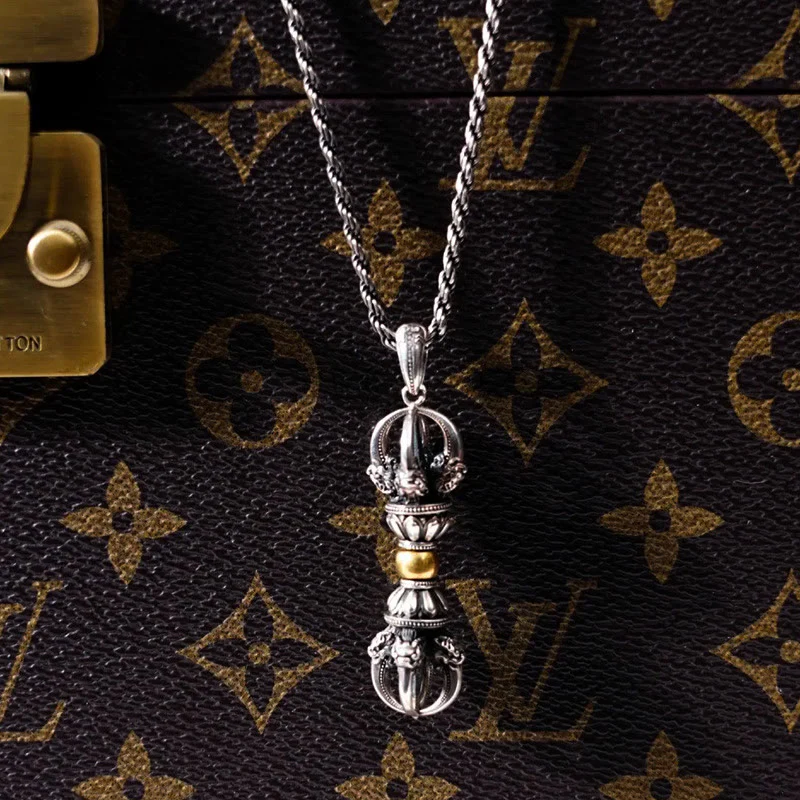 Renbeads Tibetan Dorje Vajra Design Wealth Necklace Pendant