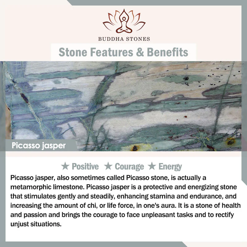 Natural Ocean Picasso Jasper Beaded Healing Necklace