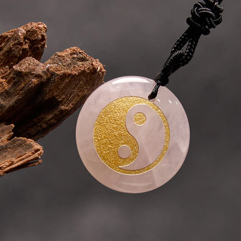 Various Crystal Amethyst Tiger Eye Green Aventurine Yin Yang Spiritual Necklace Pendant