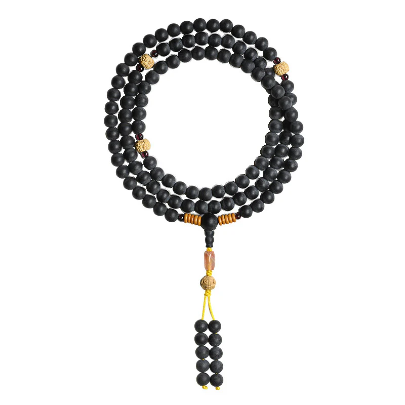 Tibetan Mala Cypress Bodhi Seed Red Agate Healing Bracelet