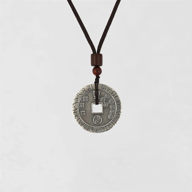 Bagua Yin Yang Copper Coin Star Balance Energy Necklace Pendant