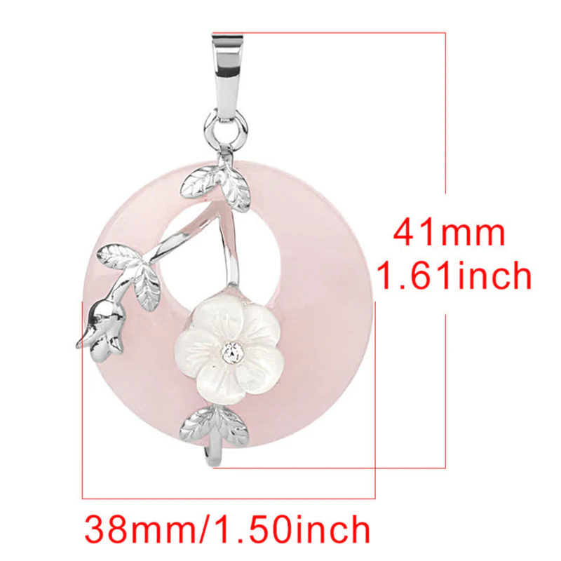 Various Crystal Amethyst Green Aventurine Flower Healing Necklace Pendant