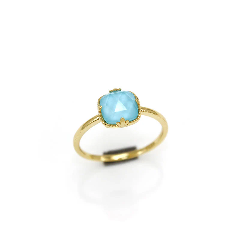 925 Sterling Silver Plated Gold Turquoise Protection Ring, Earrings, and Necklace Pendant Set