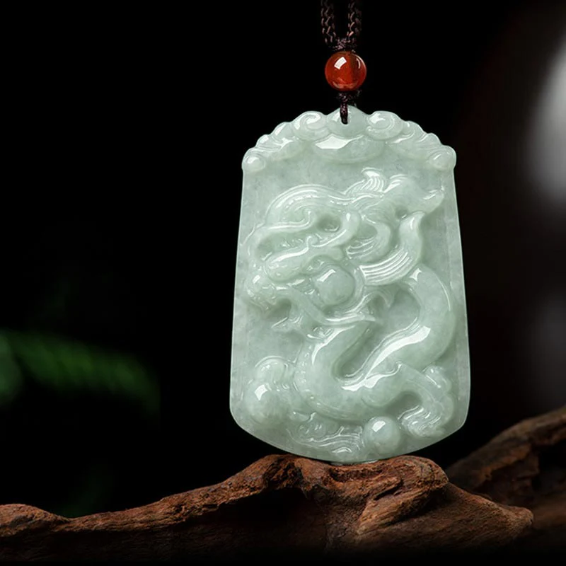 Natural Jade 12 Chinese Zodiac Abundance Amulet Pendant Necklace