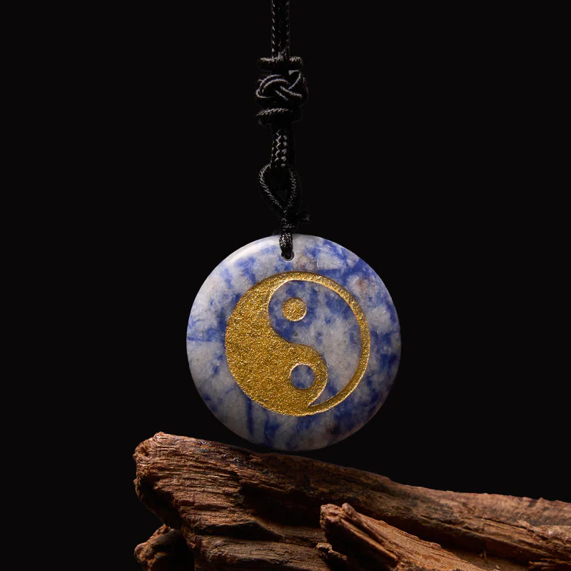 Various Crystal Amethyst Tiger Eye Green Aventurine Yin Yang Spiritual Necklace Pendant