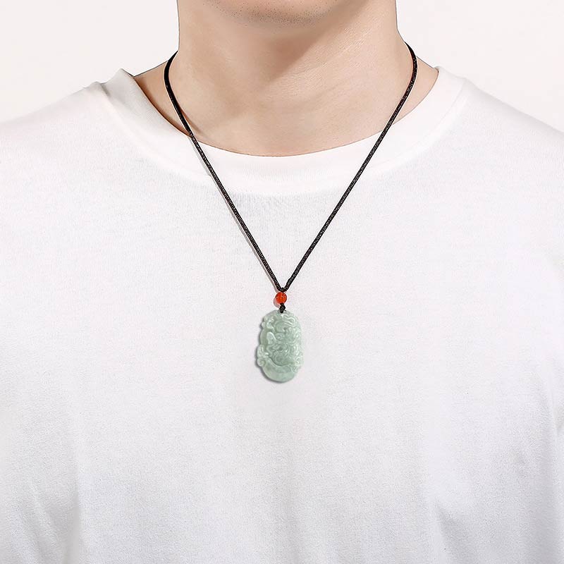 Natural Jade 12 Chinese Zodiac Success Pendant Necklace