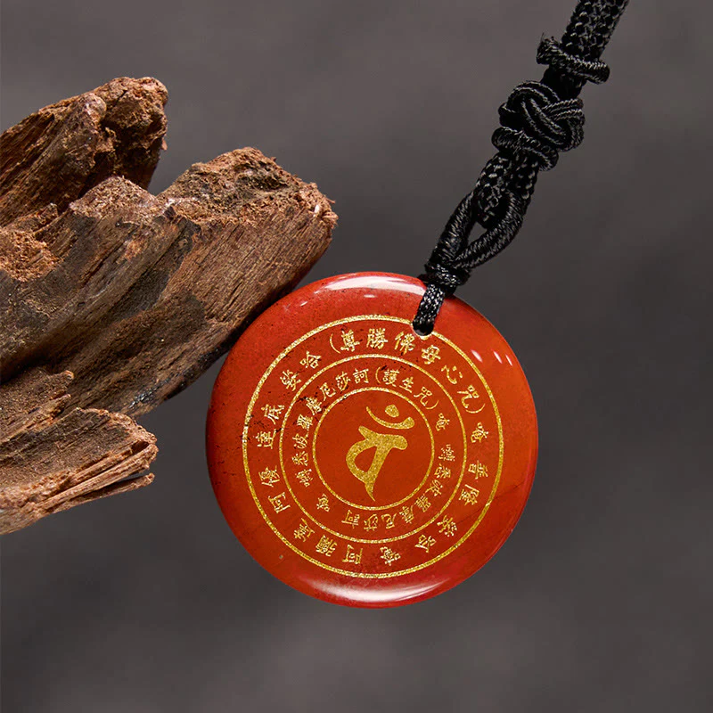 Sanskrit Mantra Various Crystal Black Obsidian Green Aventurine Strength Necklace Pendant