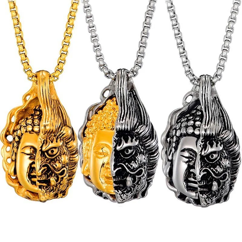 Half Buddha Half Devil Powerful Necklace