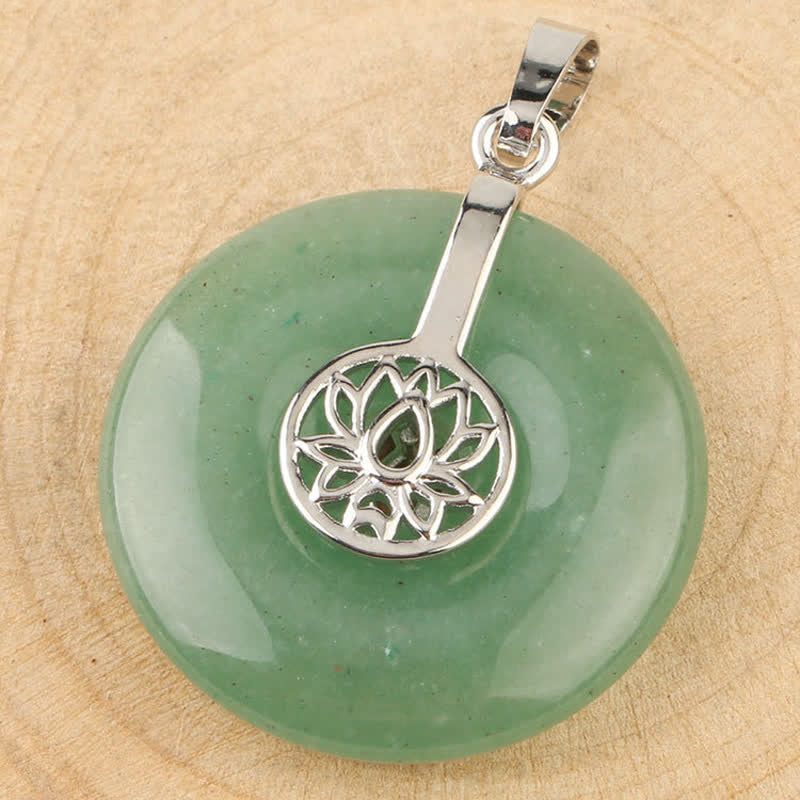 Various Crystal Amethyst Pink Crystal Lotus Healing Necklace Pendant