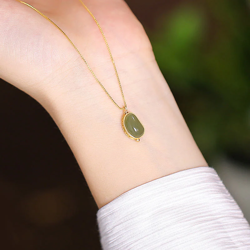 925 Sterling Silver Natural Cyan Hetian Jade Luck Laughing Buddha Butterfly Necklace Pendant