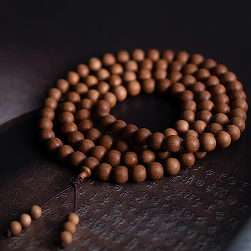 Sandalwood Wood Bead Healing Mala Bracelet