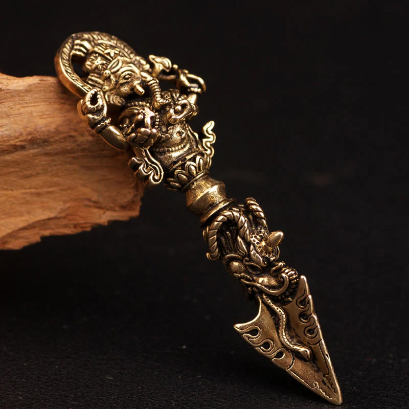 Renbeads Tibetan Ganesh Ganpati Elephant God of Wealth Dorje Vajra Spiritual Power Necklace Pendant