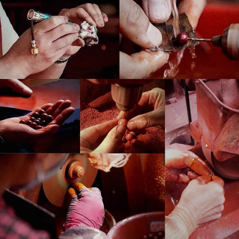 Year of the Dragon Natural Cinnabar Dragon Protection Necklace Pendant