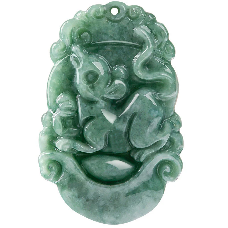 Natural Jade 12 Chinese Zodiac Prosperity Necklace Pendant