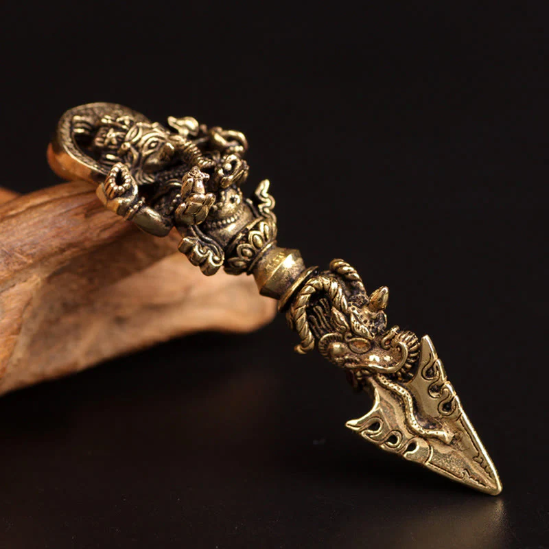 Renbeads Tibetan Ganesh Ganpati Elephant God of Wealth Dorje Vajra Spiritual Power Necklace Pendant