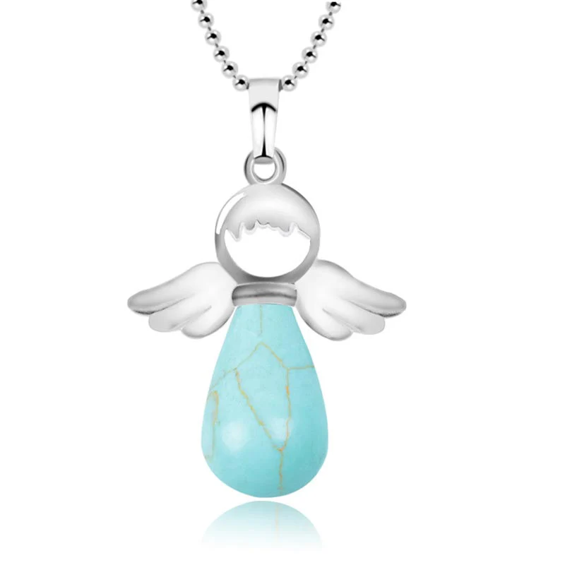 Little Angel Wings Natural Crystal Luck Necklace Pendant