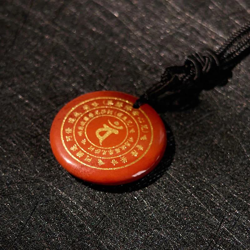 Sanskrit Mantra Various Crystal Black Obsidian Green Aventurine Strength Necklace Pendant