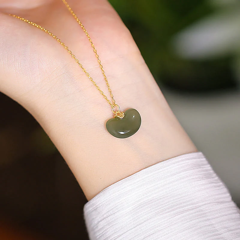 925 Sterling Silver Natural Cyan Hetian Jade Luck Laughing Buddha Butterfly Necklace Pendant