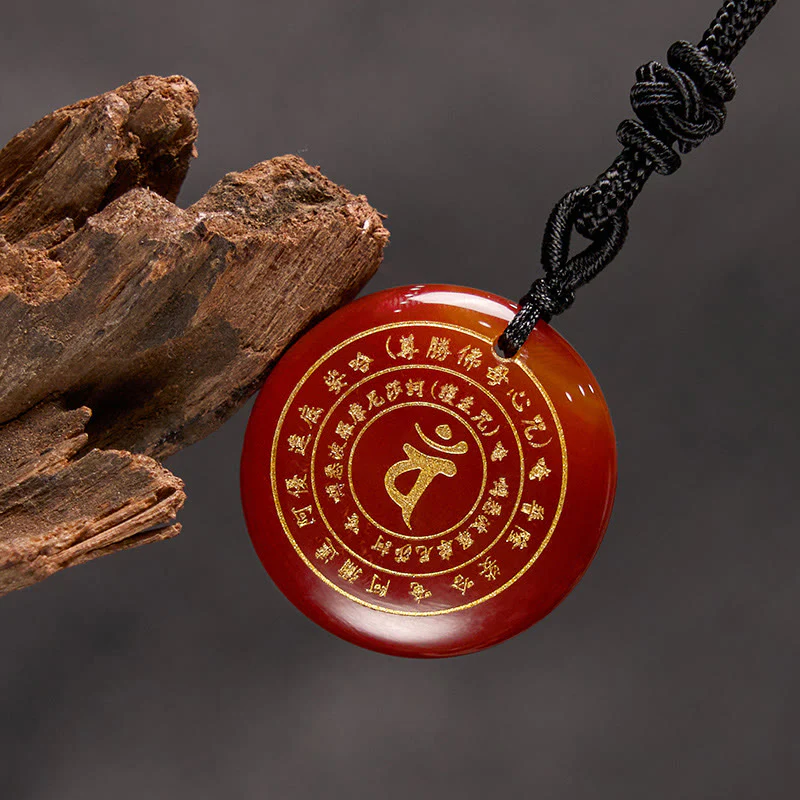 Sanskrit Mantra Various Crystal Black Obsidian Green Aventurine Strength Necklace Pendant