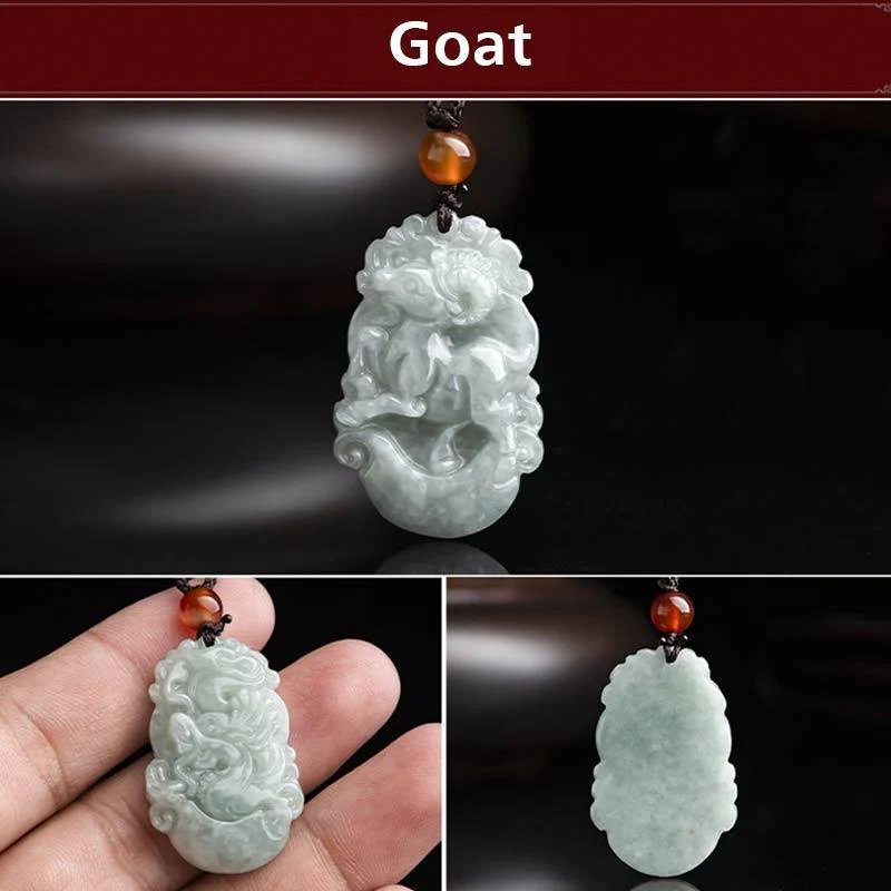 Natural Jade 12 Chinese Zodiac Success Pendant Necklace