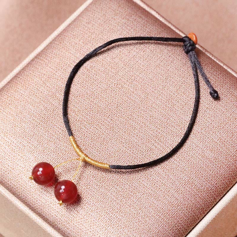 Natural Red Agate Chalcedony String Bead Bracelet Necklace Pendant for Self-acceptance and Confidence