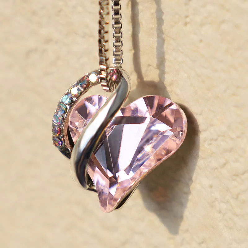 Love Heart Birthstone Healing Energy Necklace Pendant