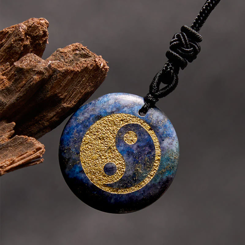 Various Crystal Amethyst Tiger Eye Green Aventurine Yin Yang Spiritual Necklace Pendant