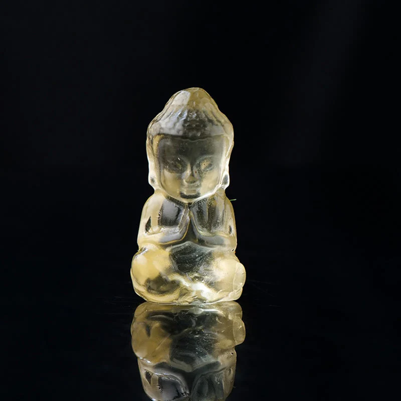 Various Crystal Amethyst Pink Crystal White Crystal Citrine Buddha Carved Necklace Pendant for Spiritual Healing and Decoration