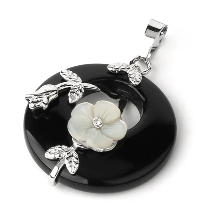 Various Crystal Amethyst Green Aventurine Flower Healing Necklace Pendant