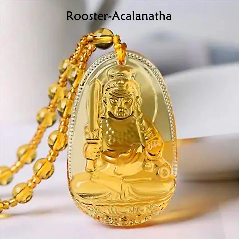 Citrine Guardian Buddha Serenity Pendant Necklace (Extra 40% Off | USE CODE: FS40)