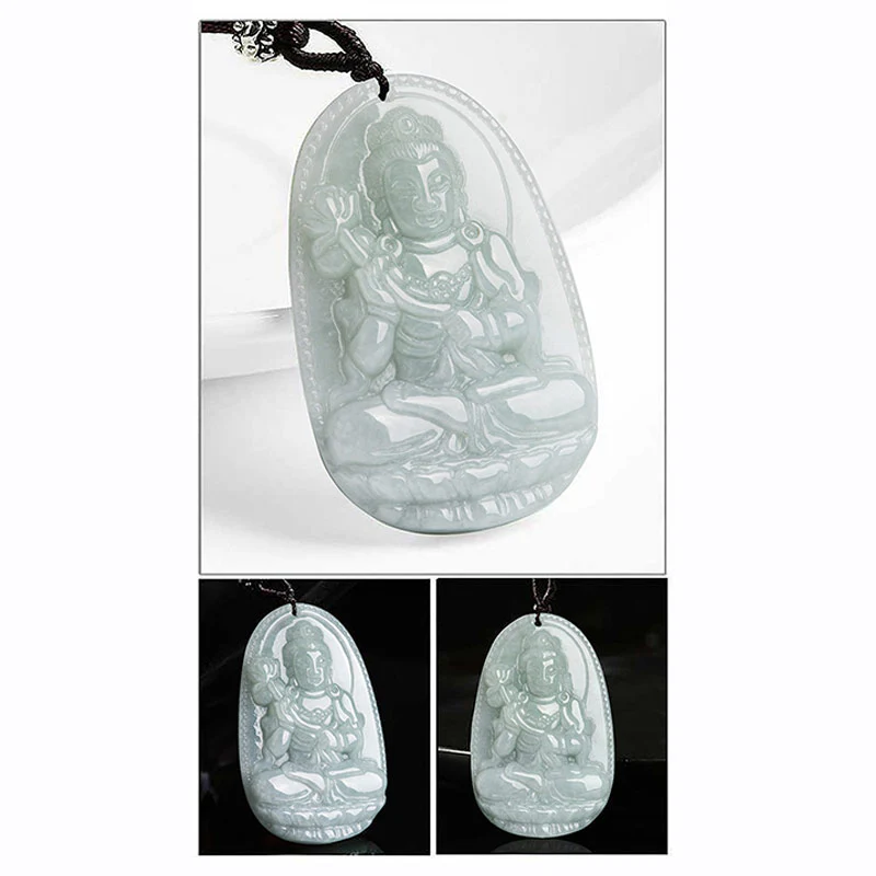Chinese Zodiac Natal Buddha Jade Wealth Prosperity Necklace Pendant