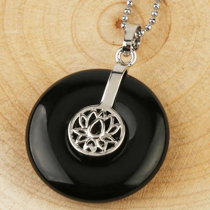 Various Crystal Amethyst Pink Crystal Lotus Healing Necklace Pendant