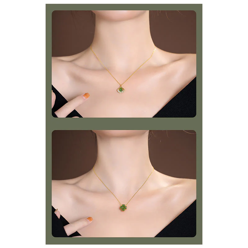 925 Sterling Silver Natural Cyan Hetian Jade Luck Laughing Buddha Butterfly Necklace Pendant