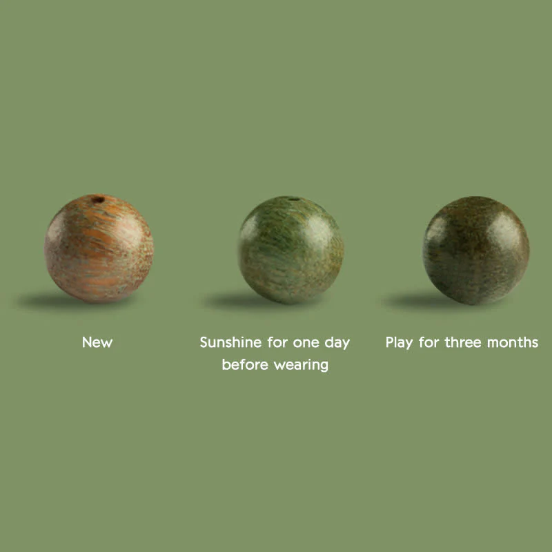 108 Mala Beads Green Sandalwood Boxwood Lotus Positive Bracelet