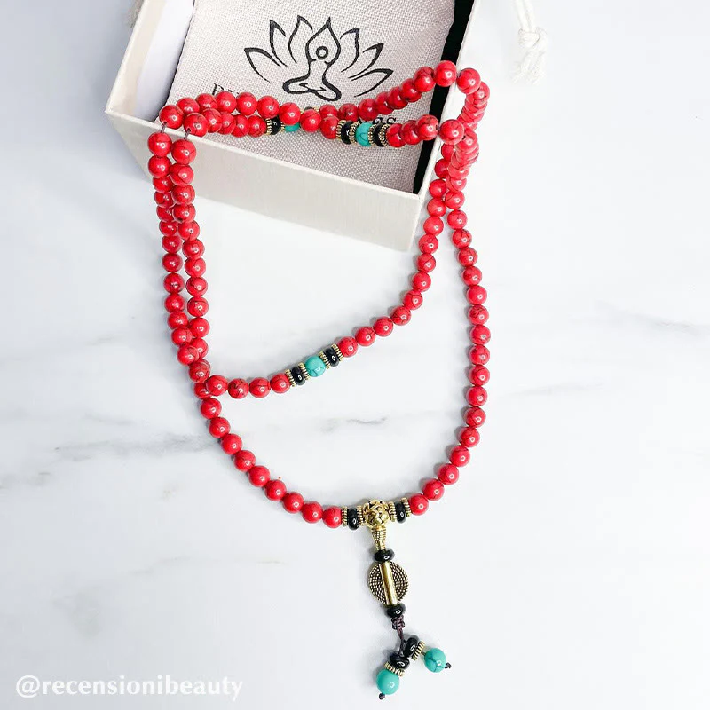 Tibetan Mala Red Turquoise Lucky Jewelry
