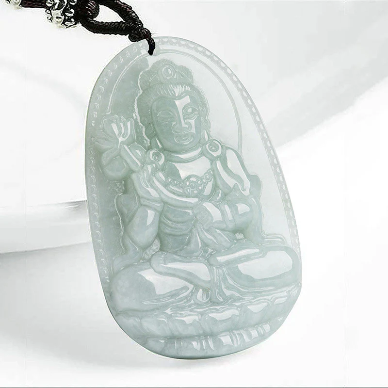 Chinese Zodiac Natal Buddha Jade Wealth Prosperity Necklace Pendant
