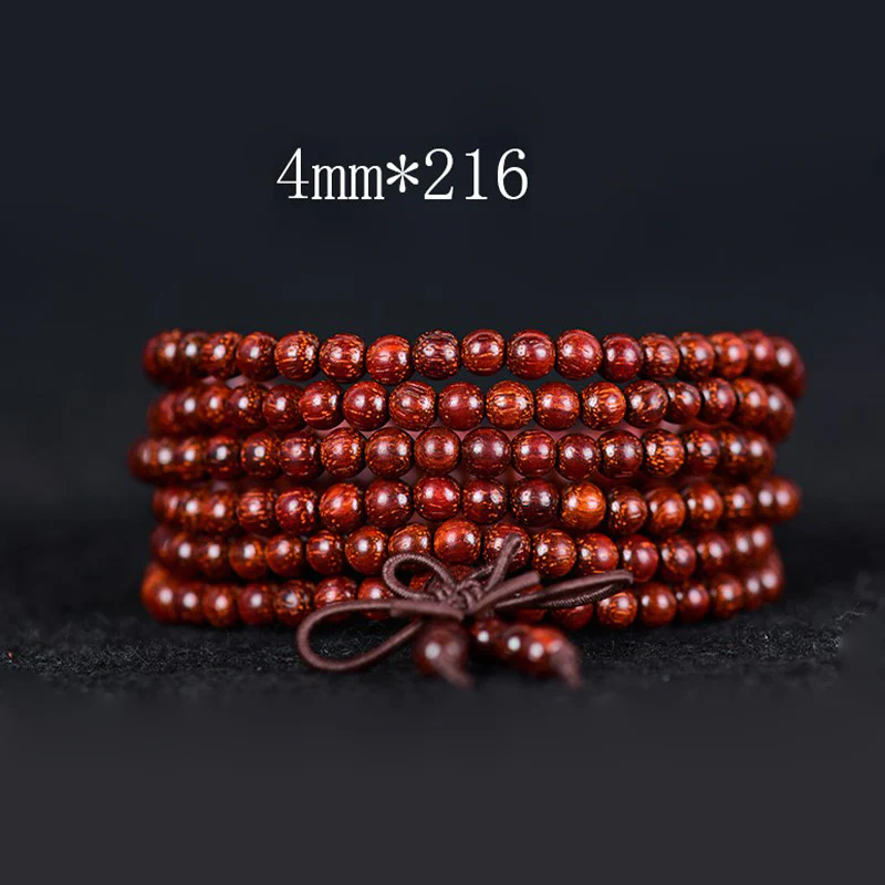 Renbeads Tibetan Small Leaf Red Sandalwood Balance Bracelet