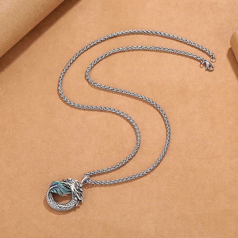 Renbeads Tibetan Copper Dragon Strength Necklace