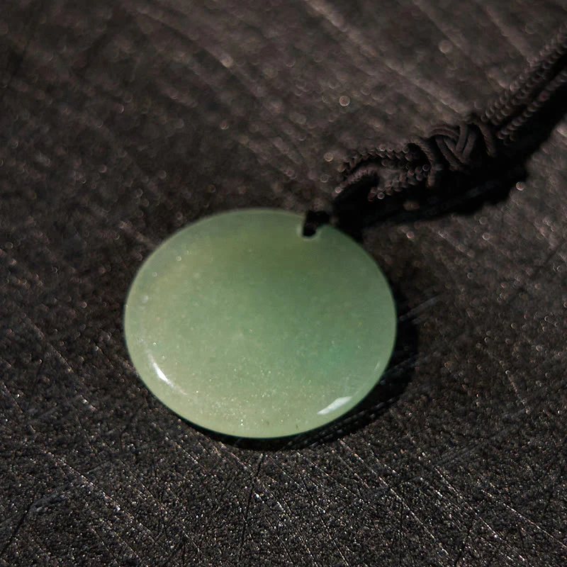 Swastika Lotus Pattern Natural Various Crystal Black Obsidian Purification Necklace Pendant