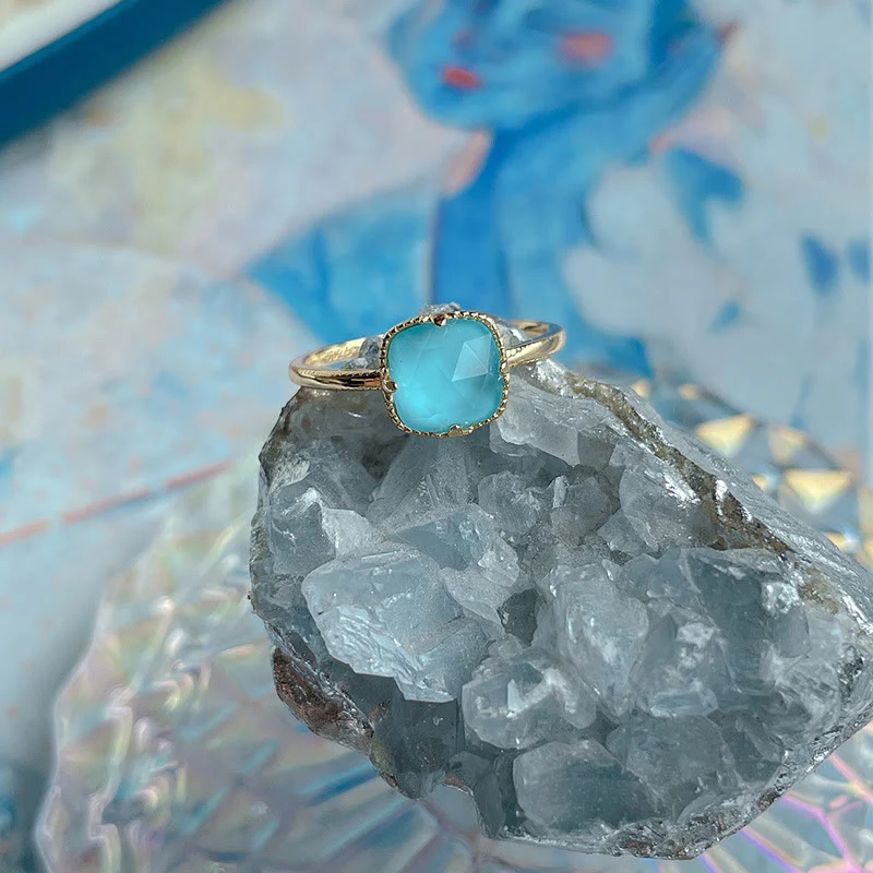 925 Sterling Silver Plated Gold Turquoise Protection Ring, Earrings, and Necklace Pendant Set