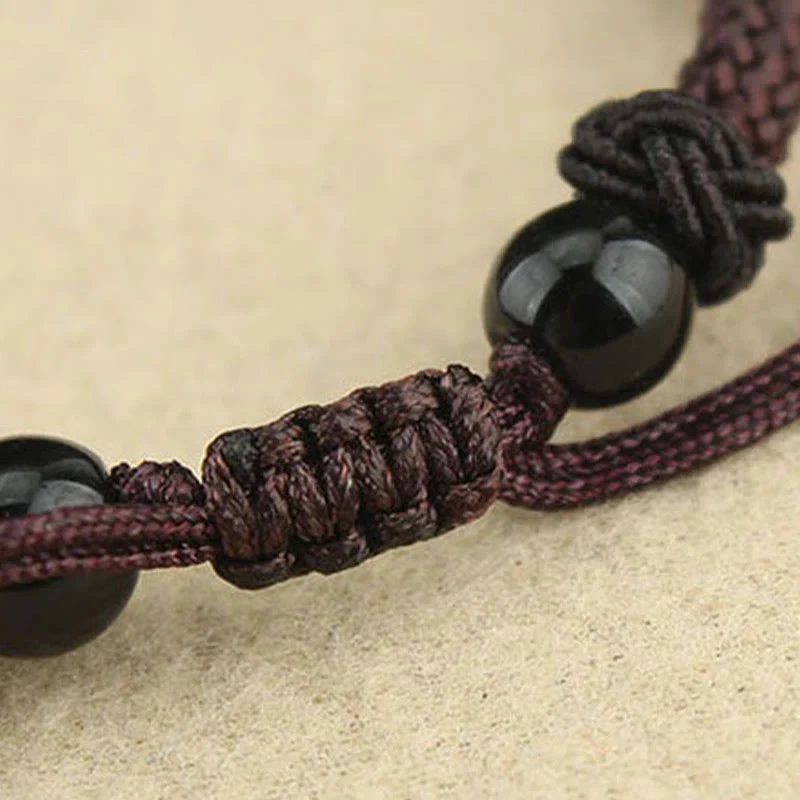 Tibetan Nine-Eye and Three-Eyed Dzi Bead Protection String Necklace Pendant