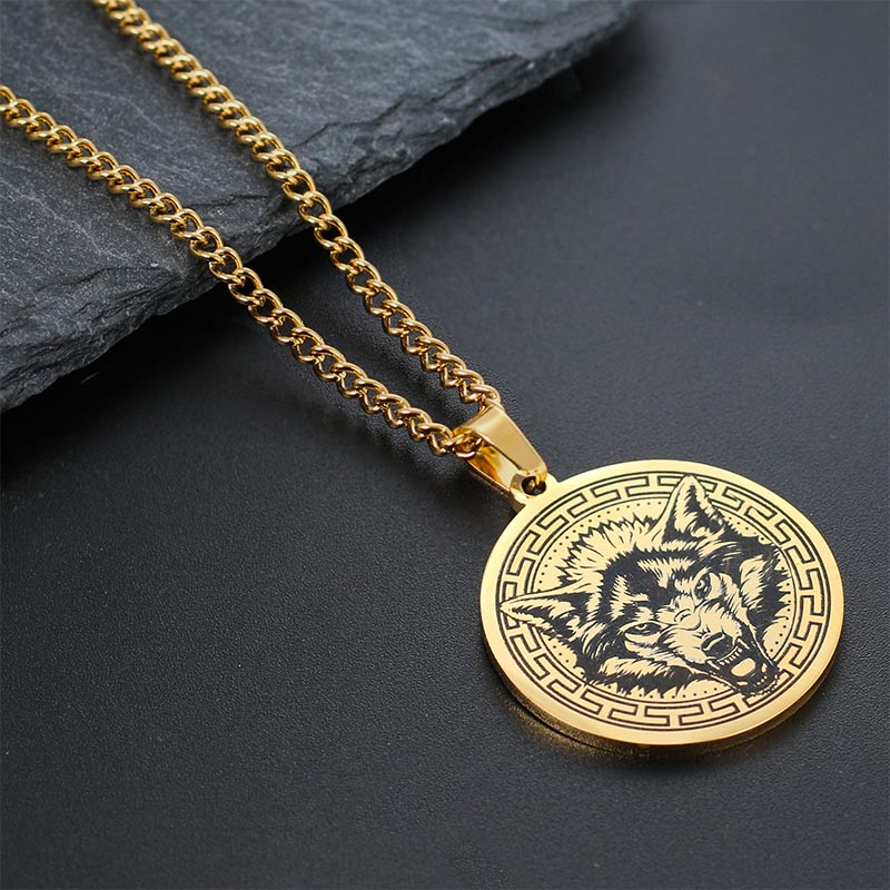 Renbeads Animal Titanium Steel Chain Necklace Protection Pendant