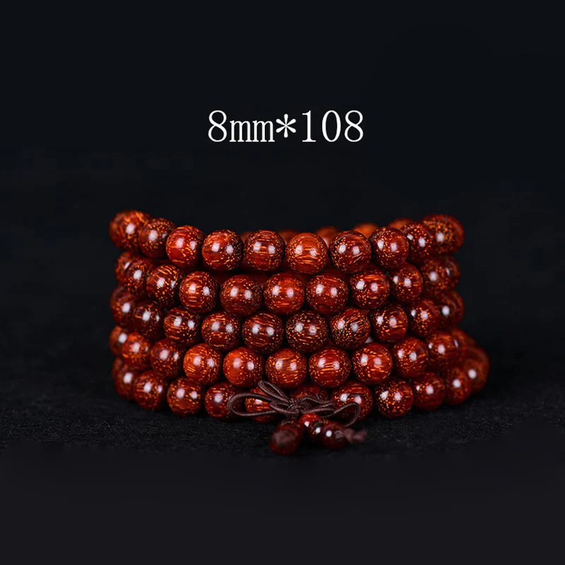 Renbeads Tibetan Small Leaf Red Sandalwood Balance Bracelet