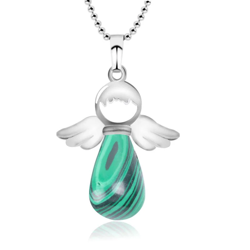 Little Angel Wings Natural Crystal Luck Necklace Pendant