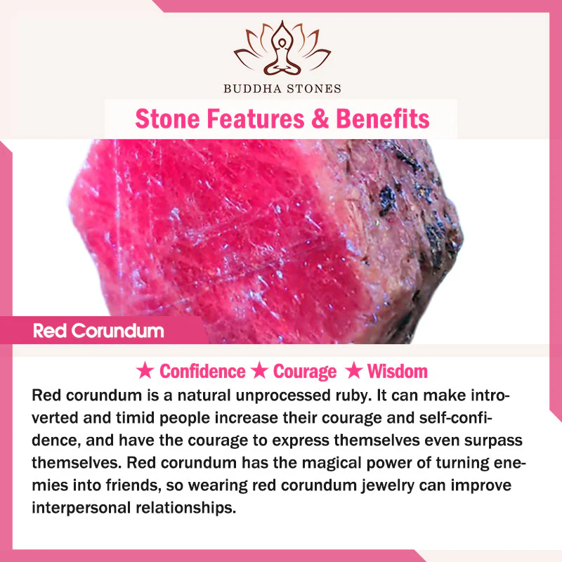 Emerald Crystal Red Corundum Confidence Courage Jewelry Set