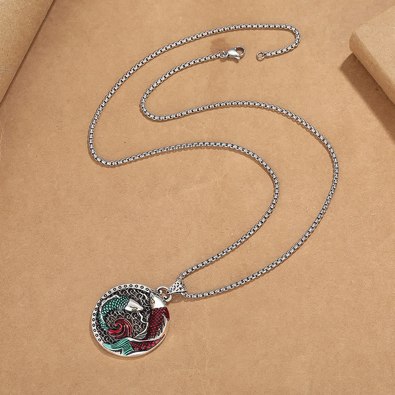 Renbeads Tibetan Copper Koi Fish Healing Necklace