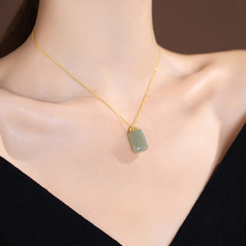 925 Sterling Silver Natural Cyan Hetian Jade Luck Laughing Buddha Butterfly Necklace Pendant