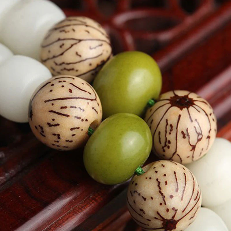 White Jade Bodhi Lotus Mala Harmony Jewelry